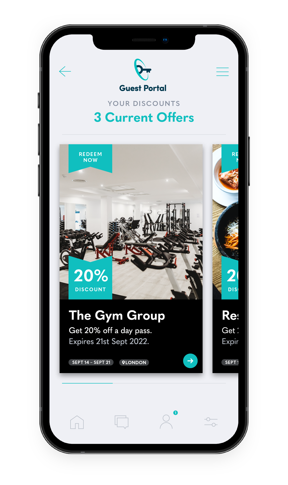 Guest Portal Application UI on Phone