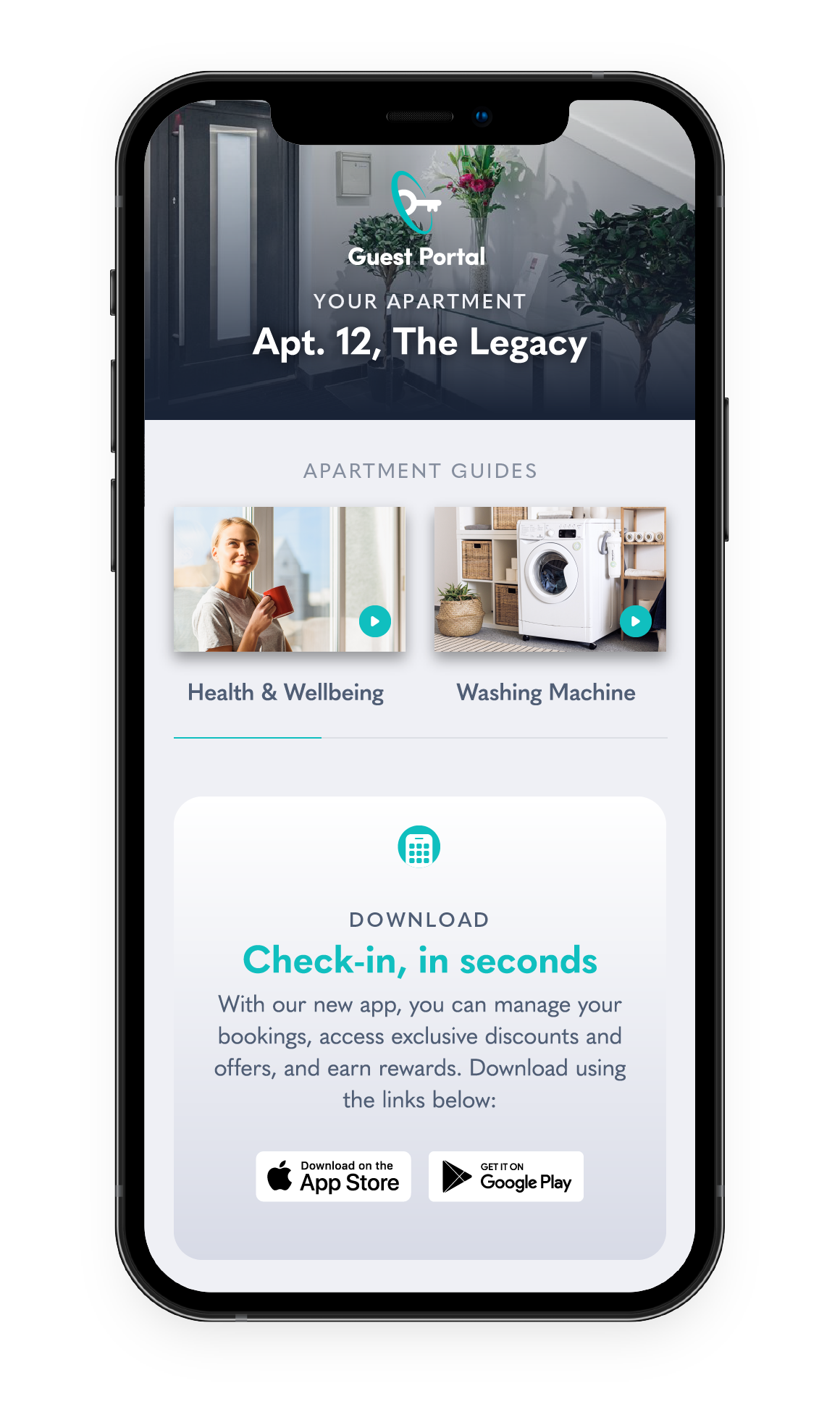 A Mockup of Guest Portal representing the concept of an app dedicated to preserving and honoring legacy and heritage.